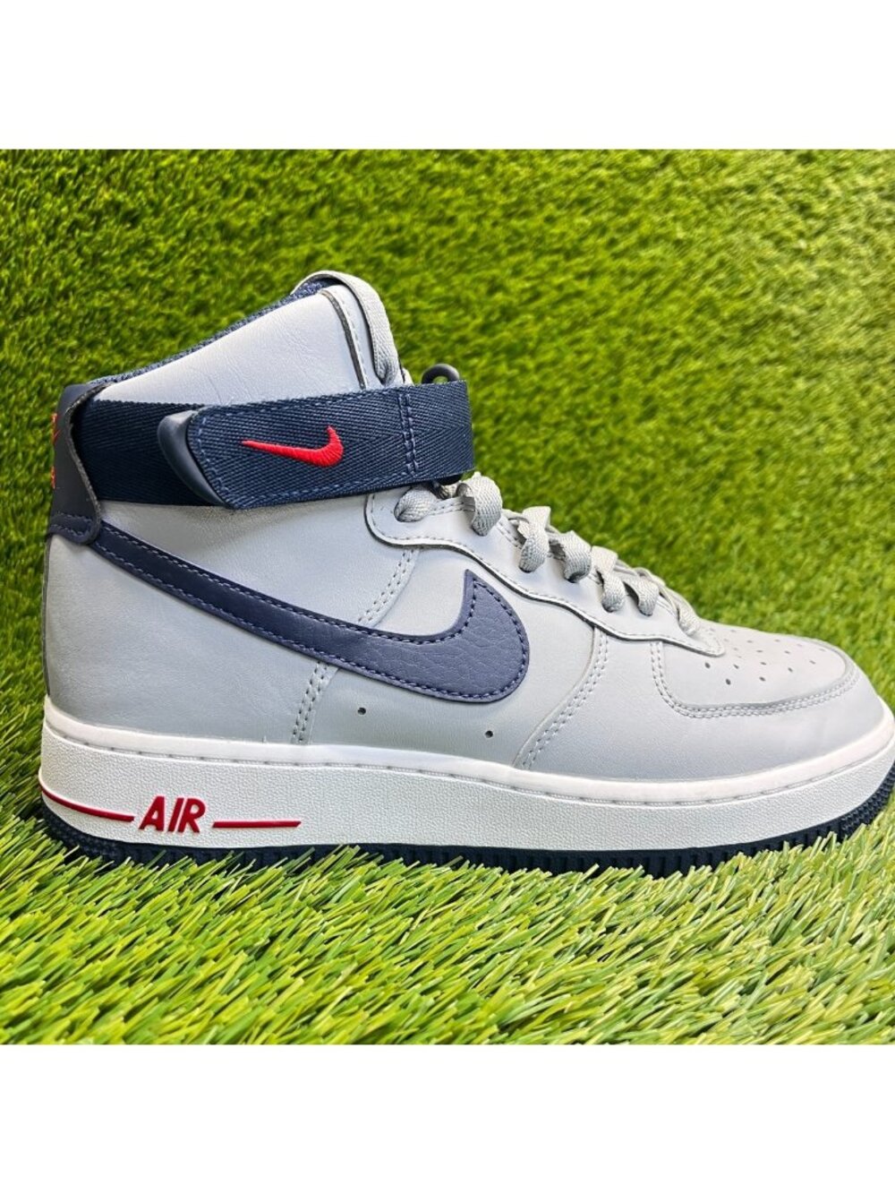 Nike Air Force 1 High Patriots Womens Size 8 Gray Blue Athletic Shoes Sneakers